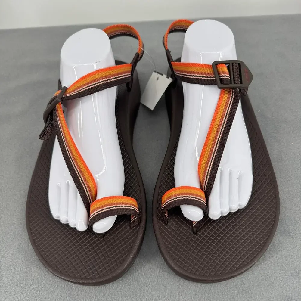 Chaco Bodhi Belt Java Sandals Mens 12 Brown Orange Toe Loop JCH108607‎